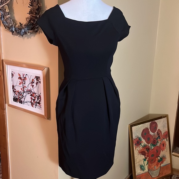 DIANE VON FURSTENBERG Size 4 Little-Black-Dress Stretchy Wool Elegant $599 NEW - Picture 8 of 16